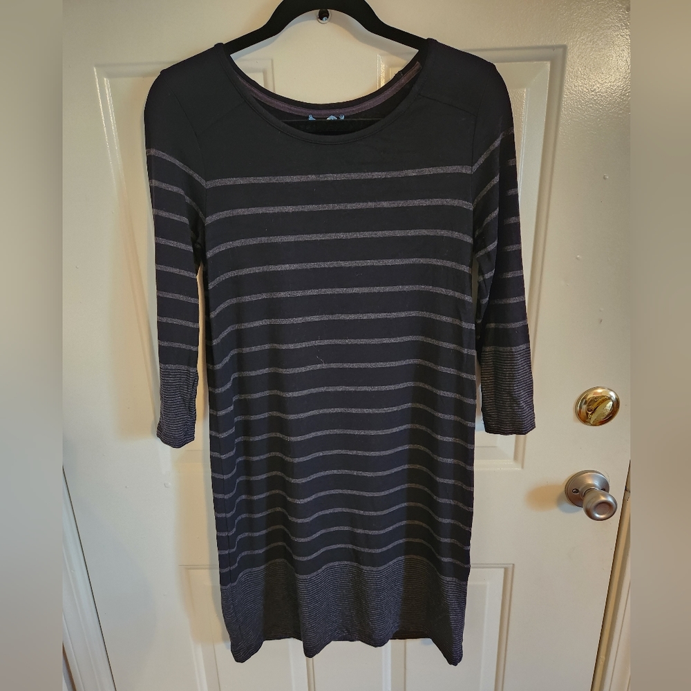 Black and gray striped dress
